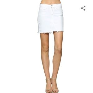 White flying monkey jean skirt